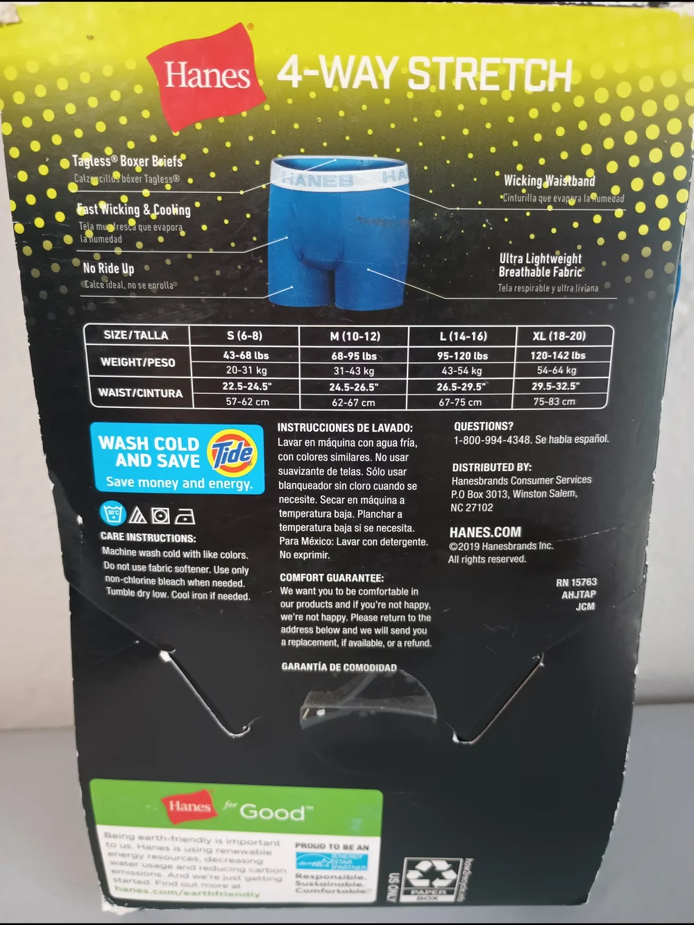 Hanes Boys' Tagless X-Temp Performance Boxer Briefs Underwear